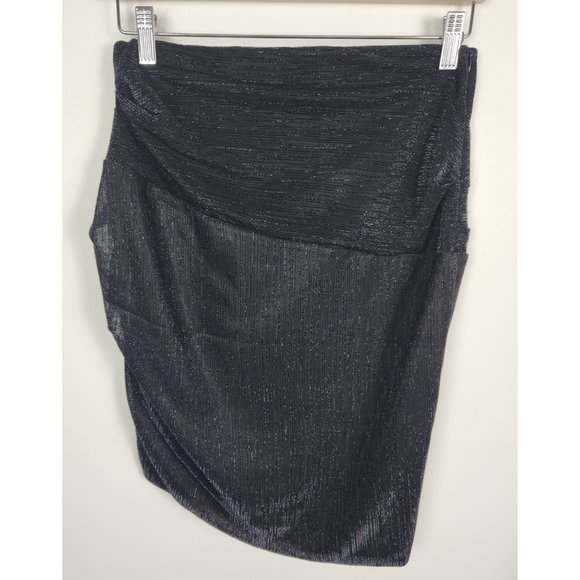 IRO Paris Women's Sz. M/38 Black Shimmer Tulip Hem Short Skirt - Picture 6 of 7